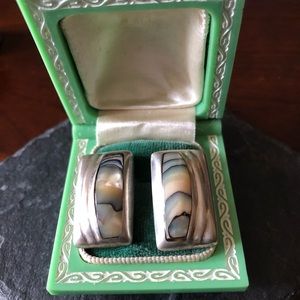 Mexican iridescent sterling silver earrings